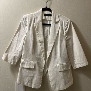 White 100% Linen Blazer